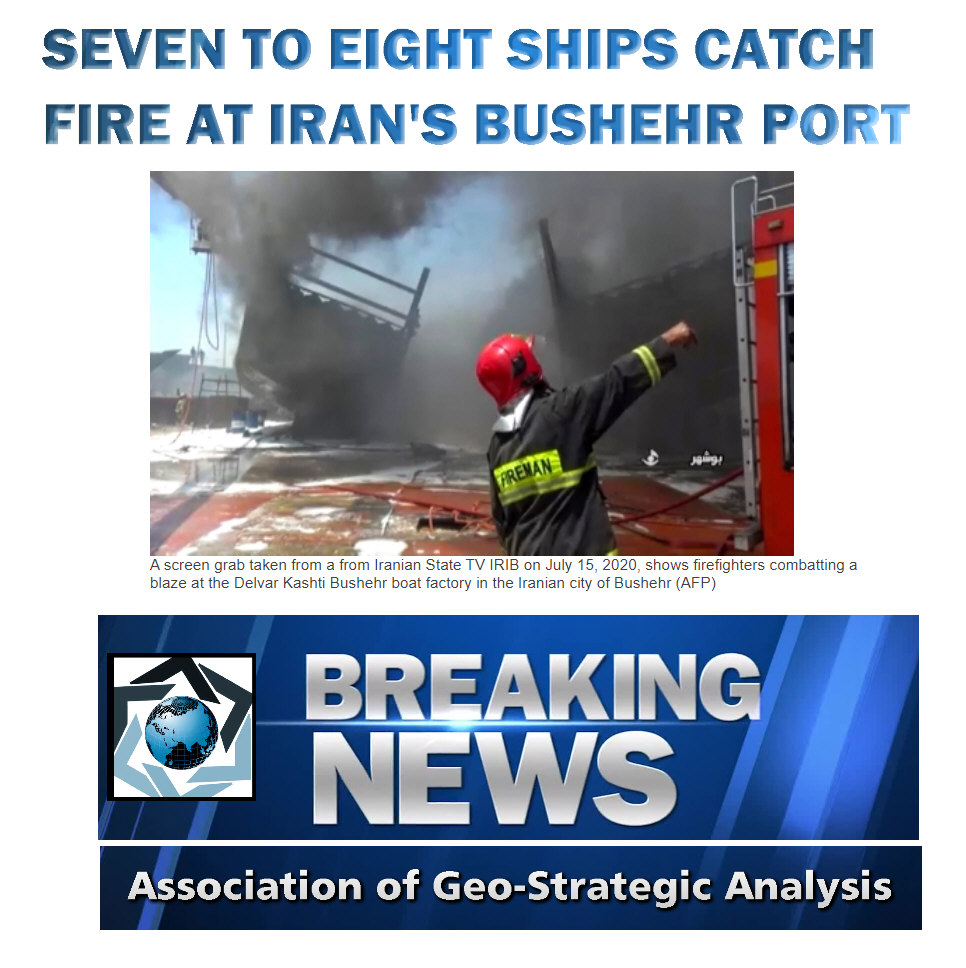 Read more about the article Seven to Eight Ships Catch Fire At Iran’s Bushehr Port