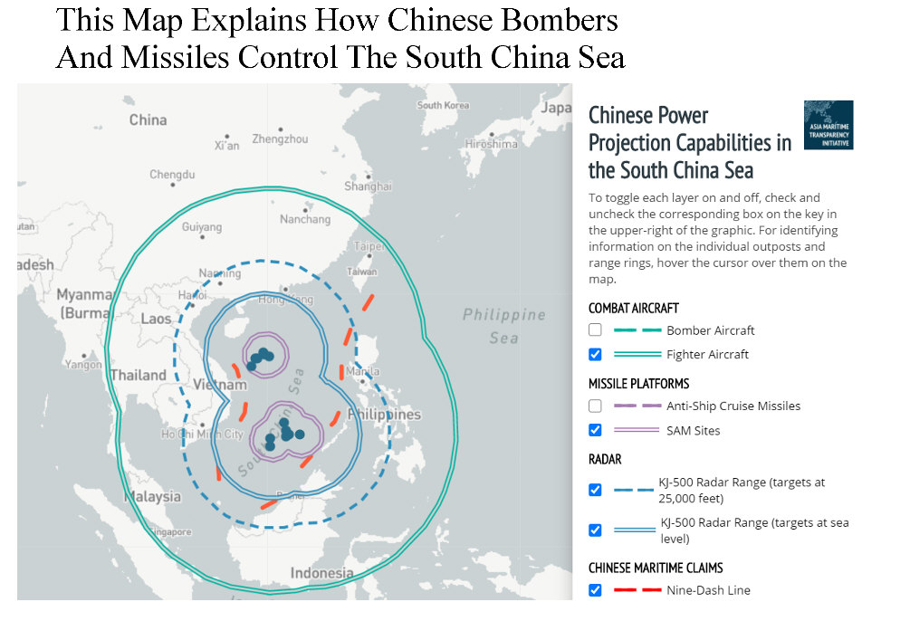 Read more about the article This Map Explains How Chinese Bombers And Missiles Control The South China Sea