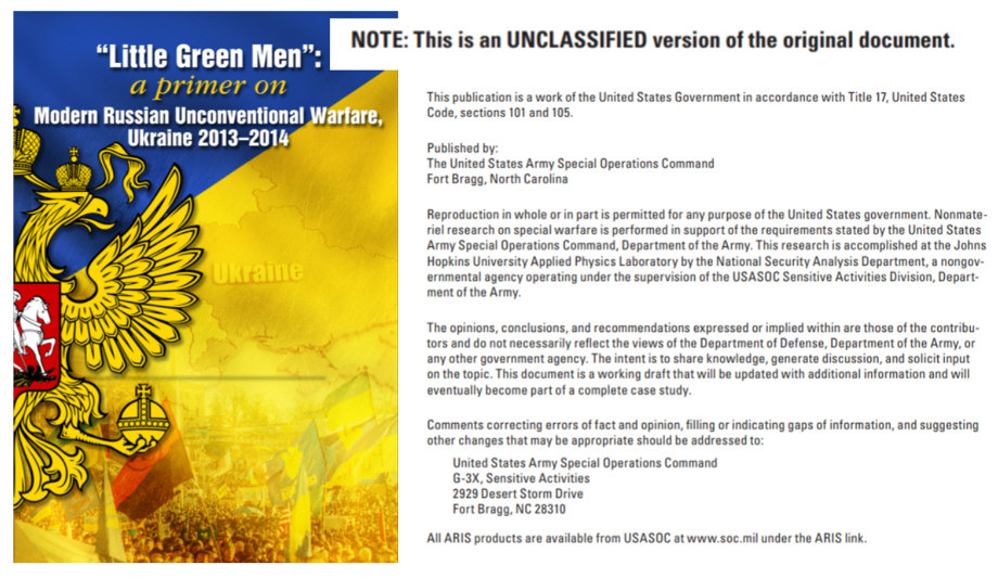Read more about the article Primer on Modern Russian Unconventional Warfare, Ukraine 2013–2014