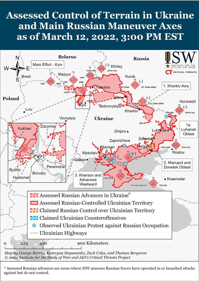 Read more about the article UKRAINE -RUSSIAN OFFENSIVE CAMPAIGN ASSESSMENT, MARCH 12