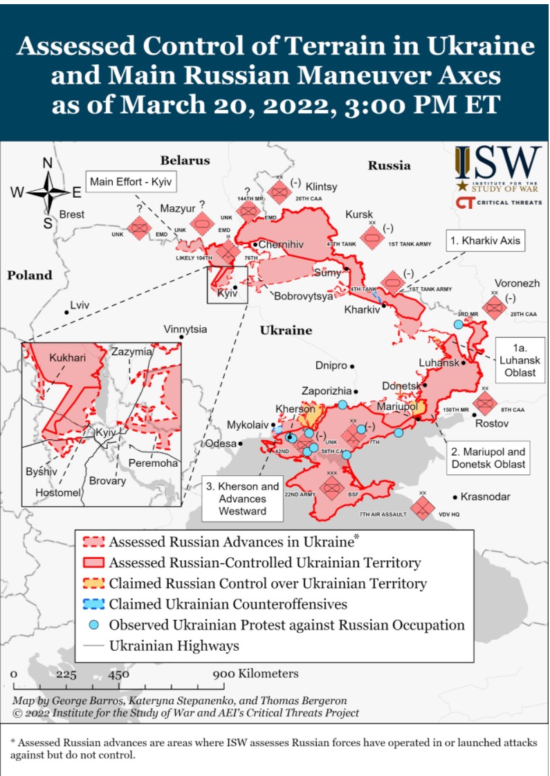 You are currently viewing UKRAINE RUSSIAN OFFENSIVE CAMPAIGN ASSESSMENT, MARCH 20