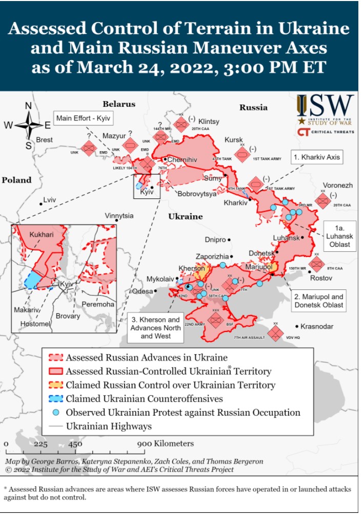 Read more about the article UKRAINE -RUSSIAN OFFENSIVE CAMPAIGN ASSESSMENT, MARCH 24