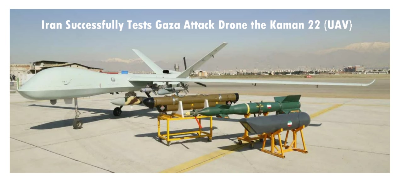 Read more about the article Iran Successfully Tests Gaza Attack Drone the Kaman 22 (UAV)